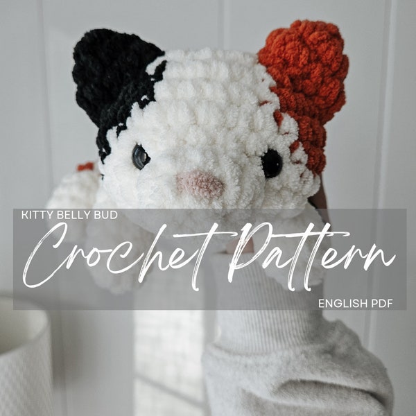 Pattern: Bitty the Kitty Belly Bud, crochet kitty, crochet pattern animal