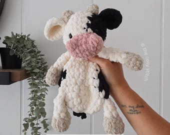 Crochet Cow Snuggler Pattern | Amigurumi Lovey Pattern | PDF Instant Download