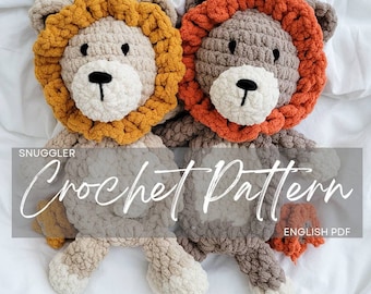 Pattern: Lambert the Lion Snuggler, crochet lion, crochet pattern animal