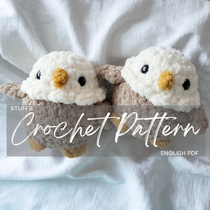 Pattern: NO SEW Bald Eagle Chubby Birdie Buddy, Crochet Pattern ONLY, crochet pattern animal