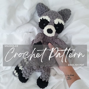 Pattern: Ranger the Raccoon Snuggler Pattern, Crochet Raccoon, crochet pattern animal