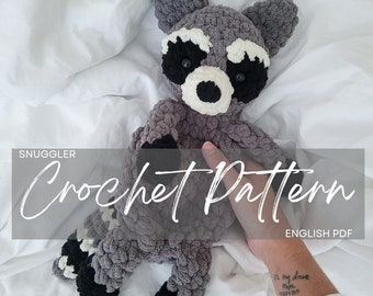 Pattern: Ranger the Raccoon Snuggler Pattern, Crochet Raccoon, crochet pattern animal