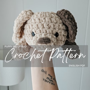 Pattern: Muppy the Puppy Belly Bud, crochet puppy, crochet pattern animal