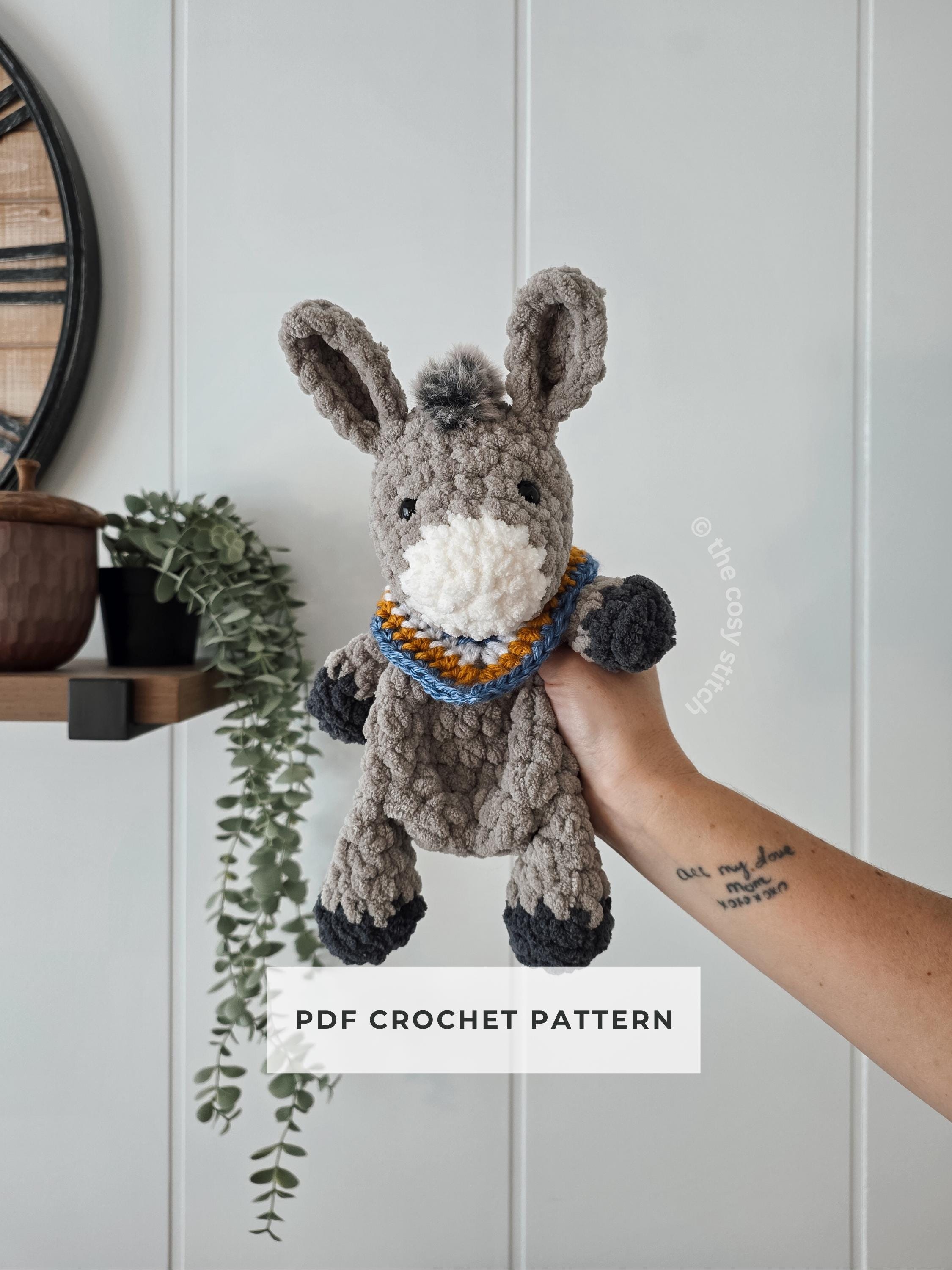 Donkey Crochet Lovey Mini Snuggler