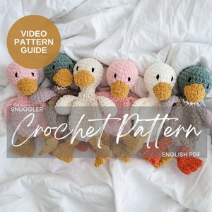 Video Pattern: Derbie the Duck, crochet duck pattern ONLY, written + video pattern. This is NOT A TUTORIAL. Please read below