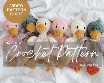 Video Pattern: Derbie the Duck, crochet duck pattern ONLY, written + video pattern. This is NOT A TUTORIAL. Please read below