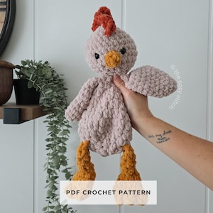 Motif au crochet Lovey de poulet | Amigurumi printanier | Téléchargement instantané PDF
