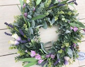 Spring Wreath,Spring Decor, Summer Wreath, Summer Wreath, Farmhouse Wreath, Farmhouse Decor,Front Door Wreath,Lambs Ear Wreath,Home Decor