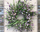 Summer Wreath, Summer Wreath, Fall Wreath, Farmhouse Wreath, Farmhouse Decor,Front Door Wreath,Lambs Ear Wreath,Home Decor, Spring Wreath
