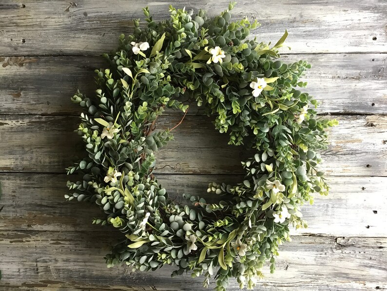 Summer Wreath, Summer Decor, Fall Wreath, Farmhouse Wreath, Farmhouse Decor, Front Door Wreath, Lambs Ear Wreath, Home Decor, Spring Wreath image 2