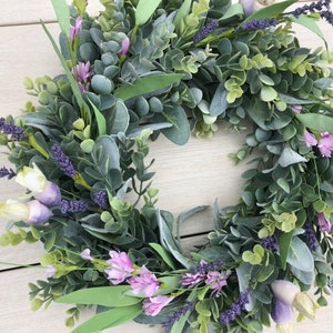 Lambs Ear Summer Wreath for Front  Door, Summer Decor, Spring Wreath, Greenery Wreath, Farmhouse Wreath, Farmhouse Decor, Rustic Wreath