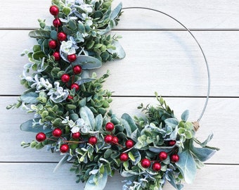 Christmas Eucalyptus Wreath, Winter Wreath, Christmas Decor, Farmhouse Wreath, Winter Decor, Rustic Wreath, Farmhouse Decor, Wreath