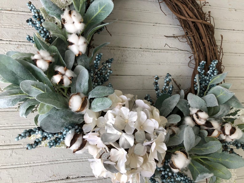 Winter Lambs Ear Wreath Christmas Decor Christmas Wreath Etsy