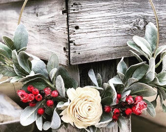 Winter Wreath, Winter Decor,Holiday Wreath, Christmas wreath, Farmhouse Wreath, Christmas Decor, Rustic Wreath,Front Door Wreath