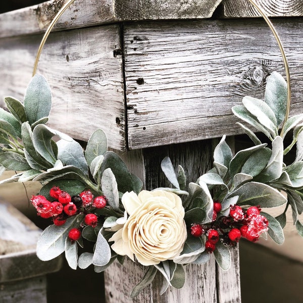 Winter Wreath, Winter Decor,Holiday Wreath, Christmas wreath, Farmhouse Wreath, Christmas Decor, Rustic Wreath,Front Door Wreath