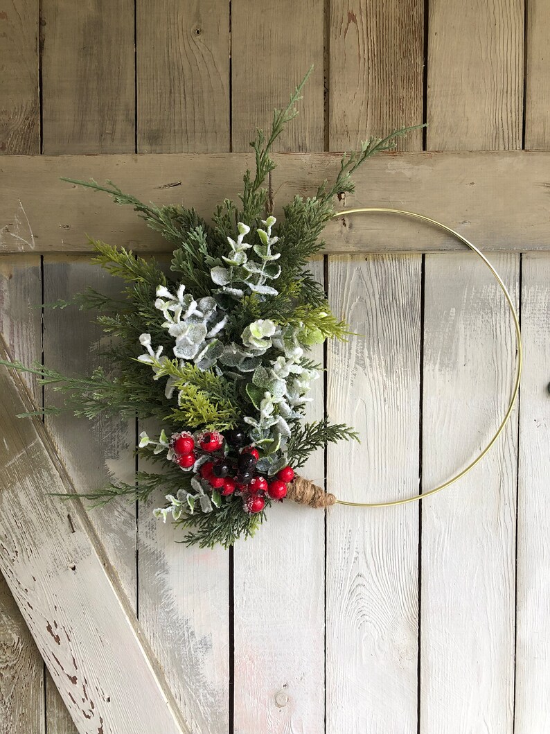 Christmas Wreath, Winter Wreath, Winter Decor, Holiday Wreath, Farmhouse Wreath, Christmas Decor, Rustic Wreath, Front Door Wreath zdjęcie 3