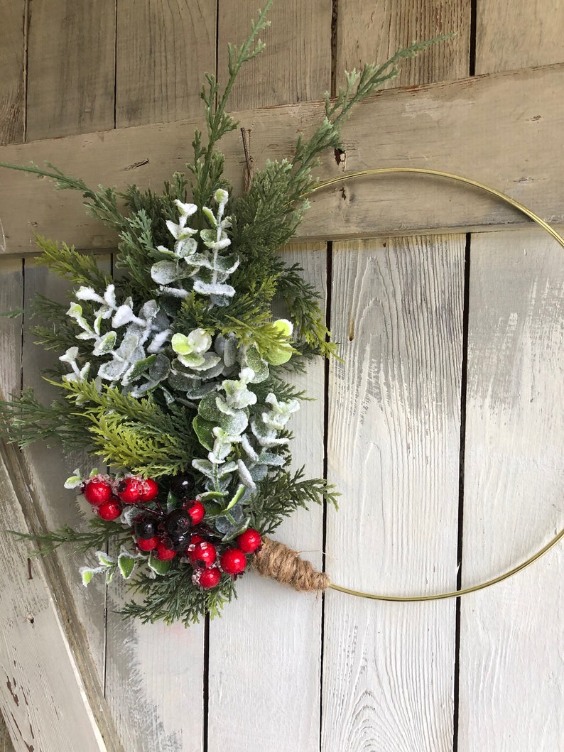 Christmas Wreath, Winter Wreath, Winter Decor, Holiday Wreath, Farmhouse Wreath, Christmas Decor, Rustic Wreath, Front Door Wreath image 2