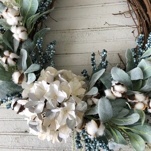 Summer Wreath, Summer Decor, Fall Wreath, Farmhouse Wreath, Farmhouse Decor, Front Door Wreath, Lambs Ear Wreath, Home Decor, Spring Wreath image 4