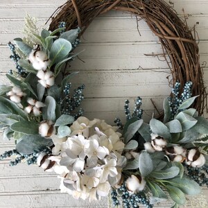 Summer Wreath, Summer Decor, Fall Wreath, Farmhouse Wreath, Farmhouse Decor, Front Door Wreath, Lambs Ear Wreath, Home Decor, Spring Wreath image 5