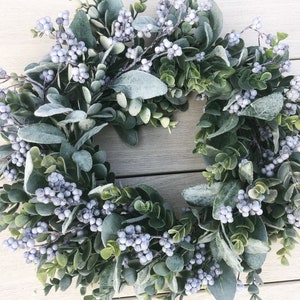 Winter Lambs Ear Wreath, Christmas Decor, Christmas Wreath, Farmhouse Wreath, Winter Decor, Front Door Wreath, Rustic Wreath, Home Decor