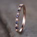 Opal Wedding Ring Opal Sapphire Wedding Band Half Eternity Matching Band Rose Gold Plated Sterling Silver 10K/14K Rose Gold Anniversary Ring 