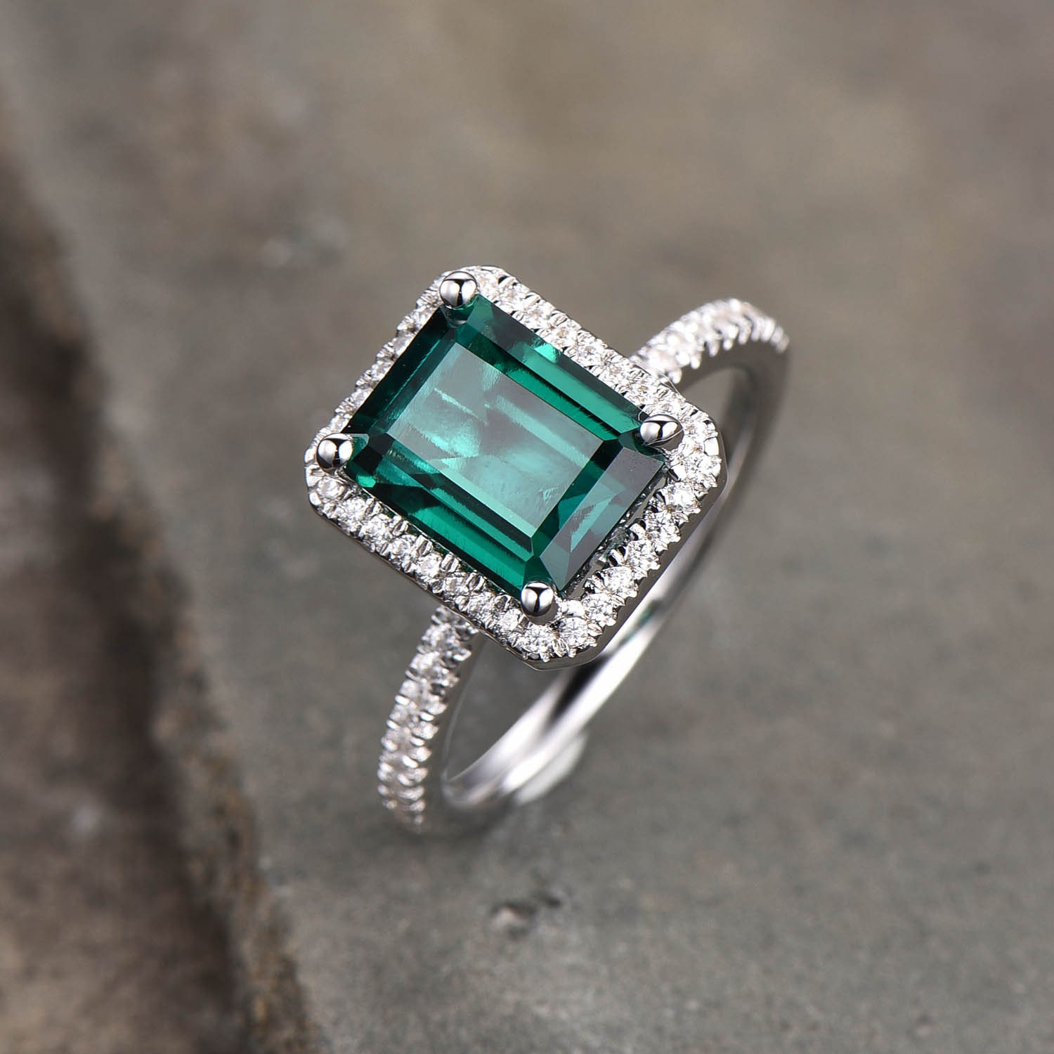 Emerald Ring May Birthstone Ring Emerald Engagement Ring | Etsy