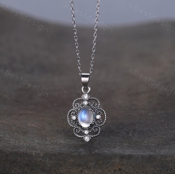 Sterling Silver Rainbow Moonstone Pendant 