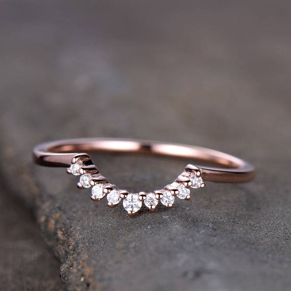 Stacking Band Ring Cubic Zirconia Rose Gold-plated Sterling Silver Stacking Band Ring Cubic Zirconia Rose Gold-plated Sterling Silver
