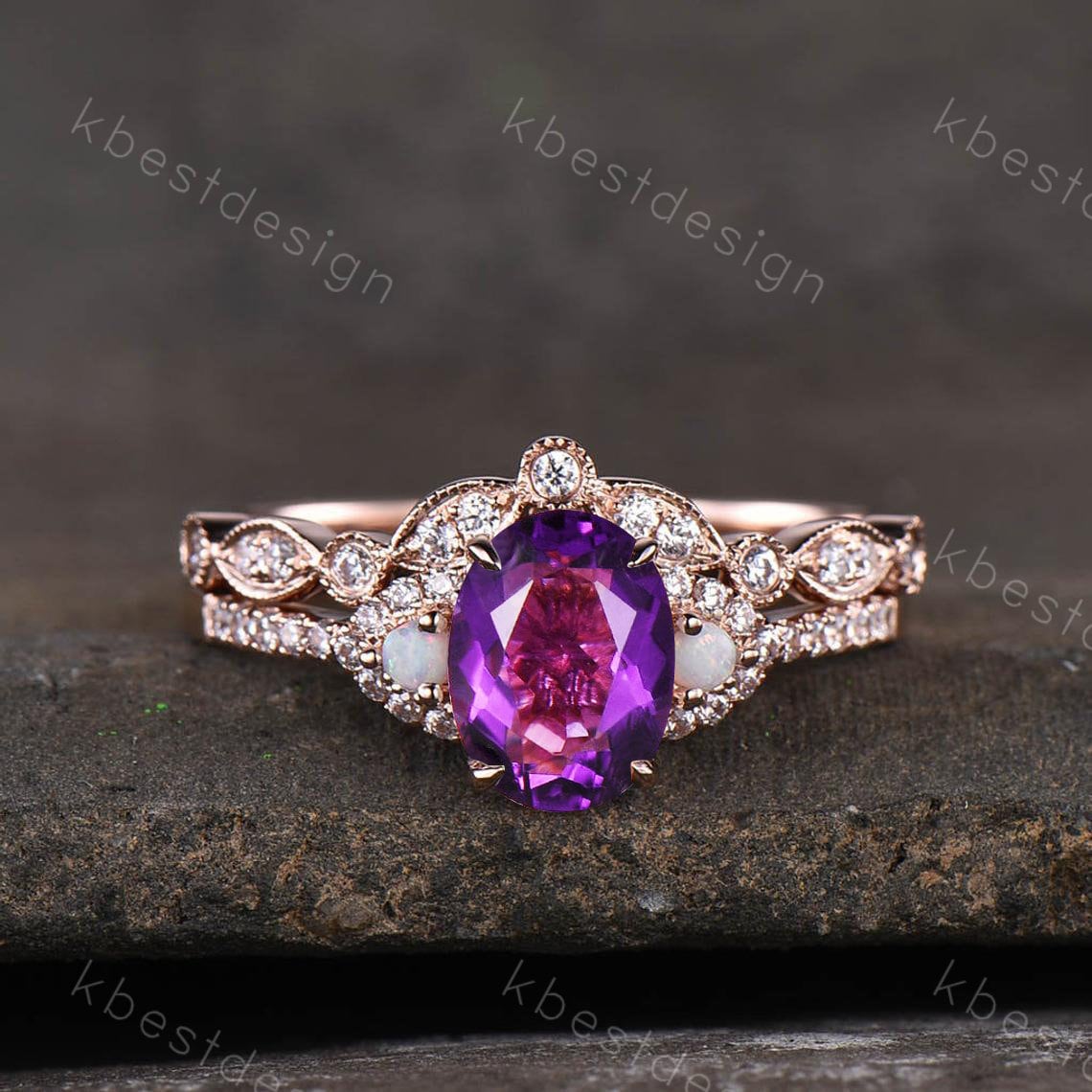 SALE Vintage Amethyst and Sterling Ring February Birthstone Gemstone Ring Gifts For Her Unique Engagement Ring Purple Ring