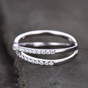 X Ring Criss Cross Ring X Cross Ring Wedding Band Gold X Ring 925 Sterling Silver Thin CZ Ring Micro Pave Ring Knuckle Ring Stacking Ring image 5