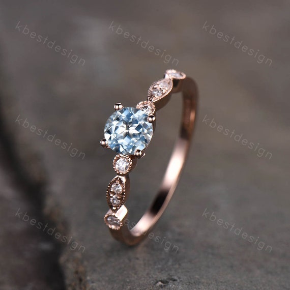 March birthstone promise sale rings