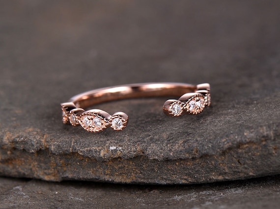 Stacking Band Ring Cubic Zirconia Rose Gold-plated Sterling Silver Stacking Band Ring Cubic Zirconia Rose Gold-plated Sterling Silver