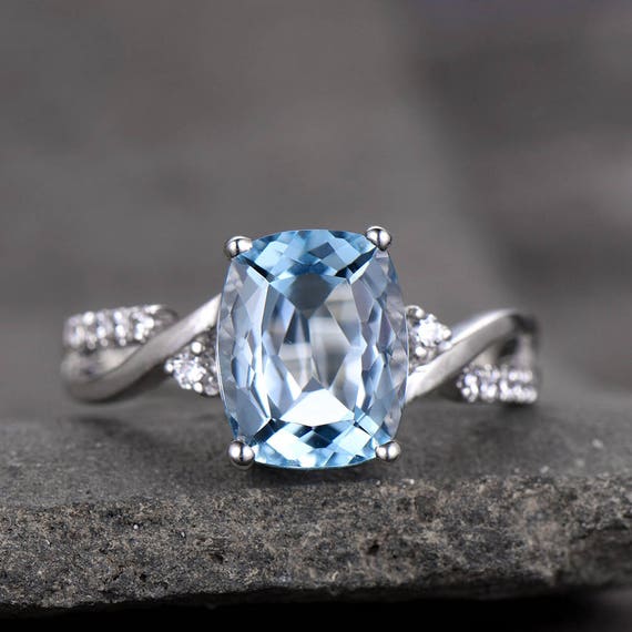 SVC-JEWELS 14K Black Gold Over 925 Sterling Silver Round Cut Blue Topaz Criss Cross X Wedding Band Ring Men