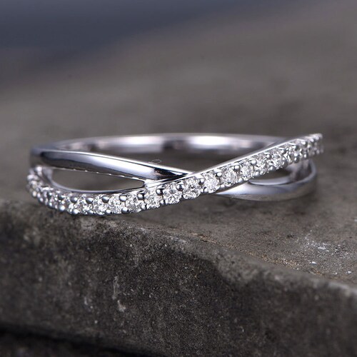 Sterling Silver Ring Set/cubic Zirconia Wedding Band/cz - Etsy