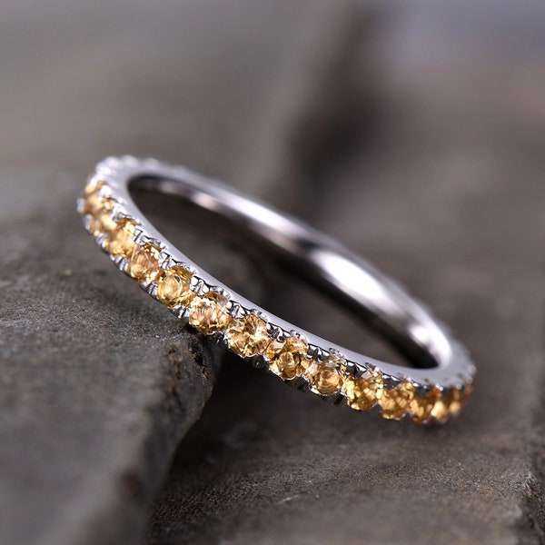 Citrine Wedding Ring Etsy