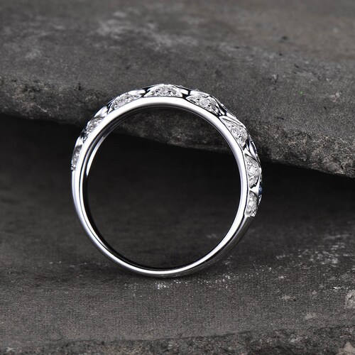 Antique Sapphire Wedding Band 925 Sterling Silver Vintage Wedding Ring shops September Birthstone Stacking Ring Anniversary Gift for Her Handmade