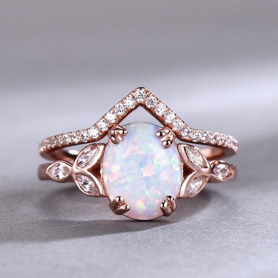 Opal Wedding Opal Ring Fire Opal Floral -