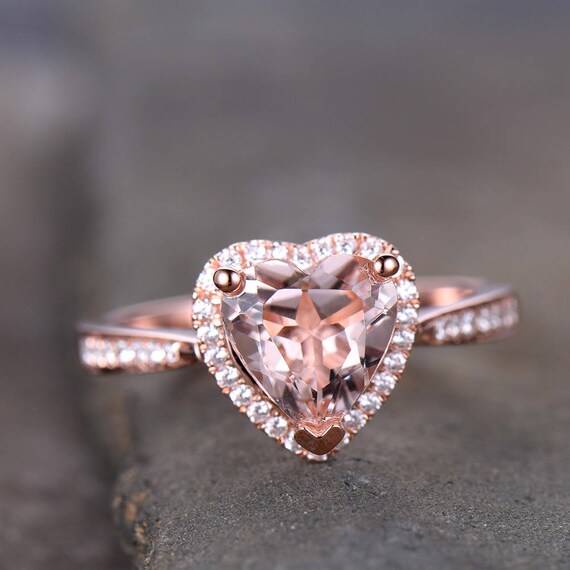 Morganite Engagement Ring Rose Gold 8mm 