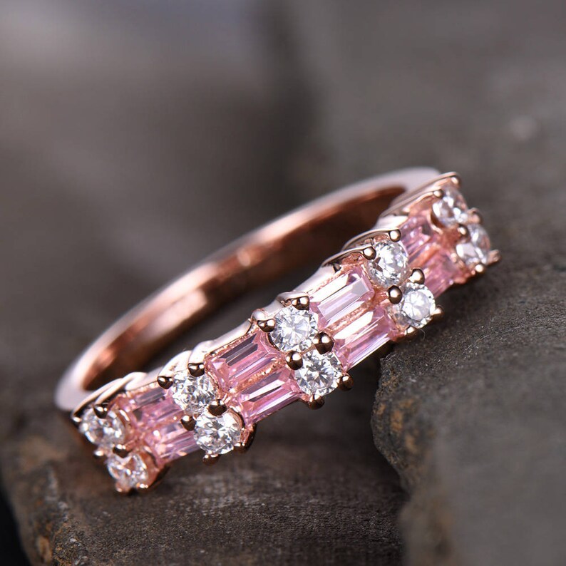 Vintage White CZ Gold Plated Engagement Wedding Band Ring
