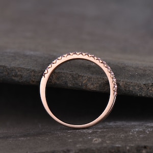 Eternity Band, Morganite Stacking Ring, Minimalist Ring, Rose Gold Ring, Morganite Band, Gifts for Her, Anniversary Ring image 3