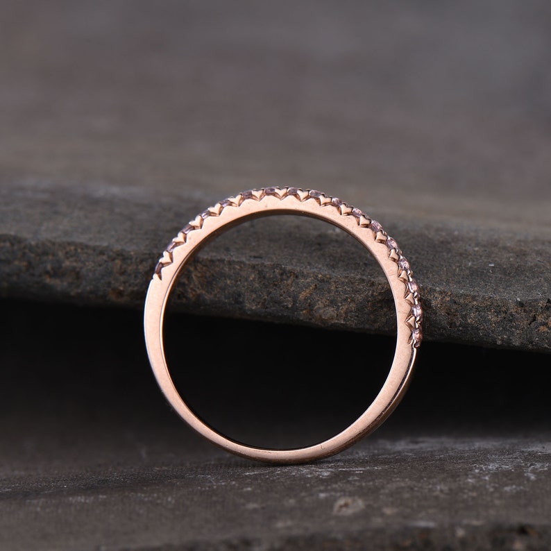 Eternity Band, Morganite Stacking Ring, Minimalist Ring, Rose Gold Ring, Morganite Band, Gifts for Her, Anniversary Ring image 3