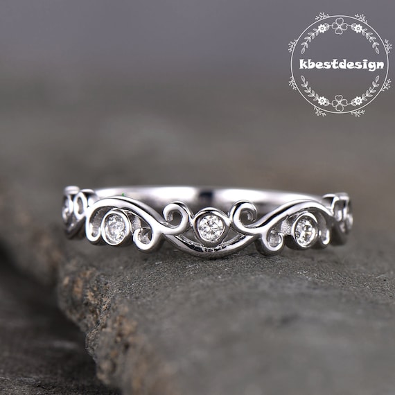 Delicate Sterling Silver Ring dainty Ring floral Ring stacking
