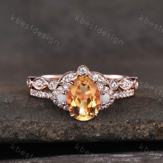Citrine wedding set deals