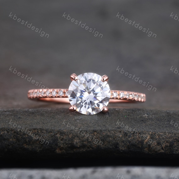 Rose gold cz engagement rings deals