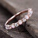 Opal Wedding Ring/Opal ring/Opal Wedding Band/Rose Gold Plated/Sterling Silver/CZ Diamond Enternity band/Vintage Opal Diamond Ring/ 