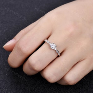 Rose Gold Engagement Ring, Dainty Ring, Promise Ring, CZ Engagement Ring, High Quality CZ Wedding Ring, Diamond Simulant Ring, Art Deco image 8