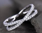X Ring Criss Cross Ring X Cross Ring Wedding Band Gold X