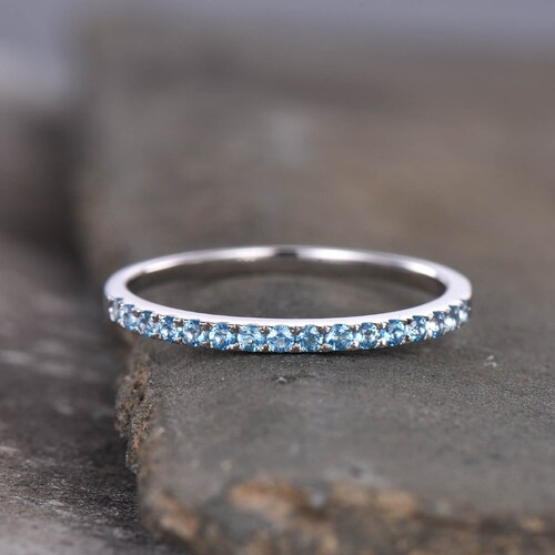 Half Eternity Blue Topaz Ring Topaz 