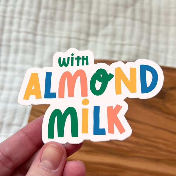 Almond Milk Stickers || Vegan Stickers || Vegan Gift Ideas || With Almond Milk