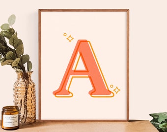Monogram Name Print || Nursery Initial Print || Alphabet Poster